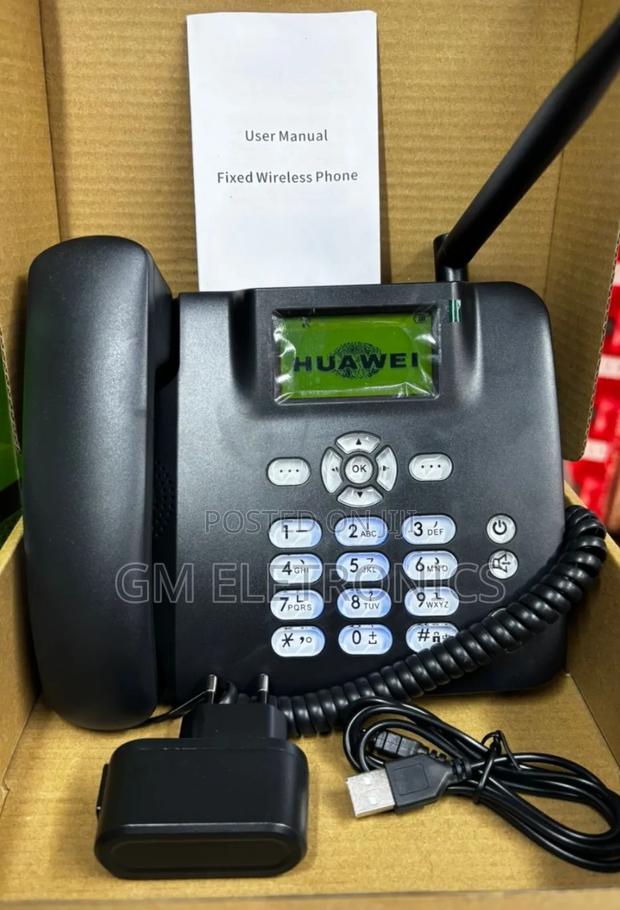 Classic Huawei GSM Single Sim Cordless Desktop Phone- Black. - thumbnail 3