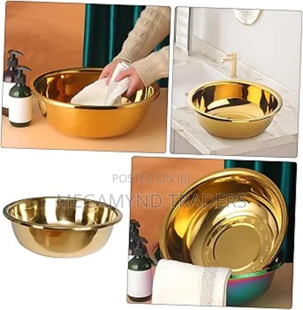 Golden Stainless Steel Bowl 32cm /Multipurpose Bowl 32cm - thumbnail 4