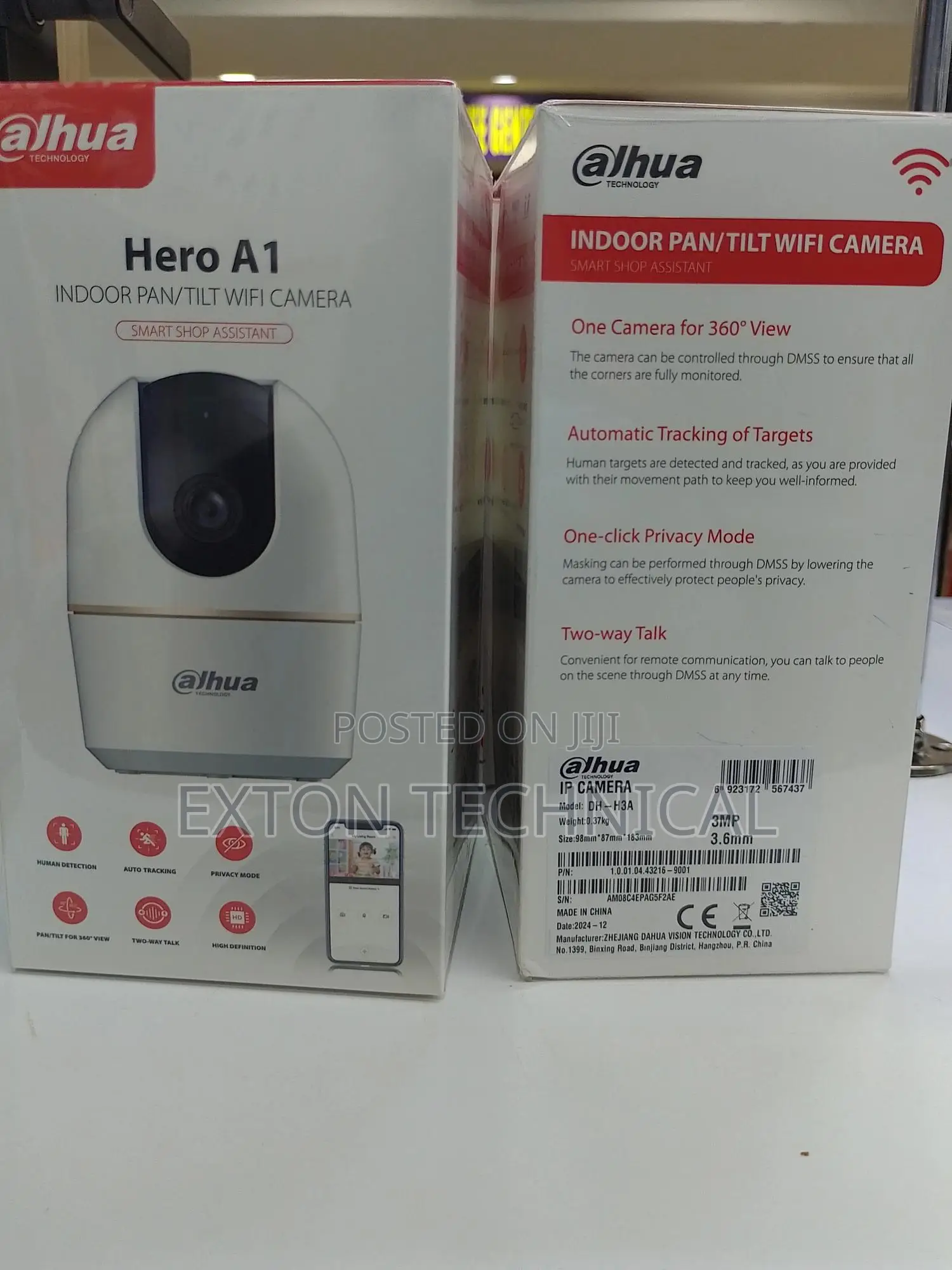 Dahua 3mp Indoor Fixed-Wi-Fi Pan Tilt Network Camera-H3a
