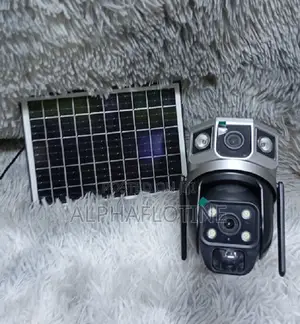 Wi-Fi Solar Powered CCTV Camera With Double Lens- Use V380 Pro App