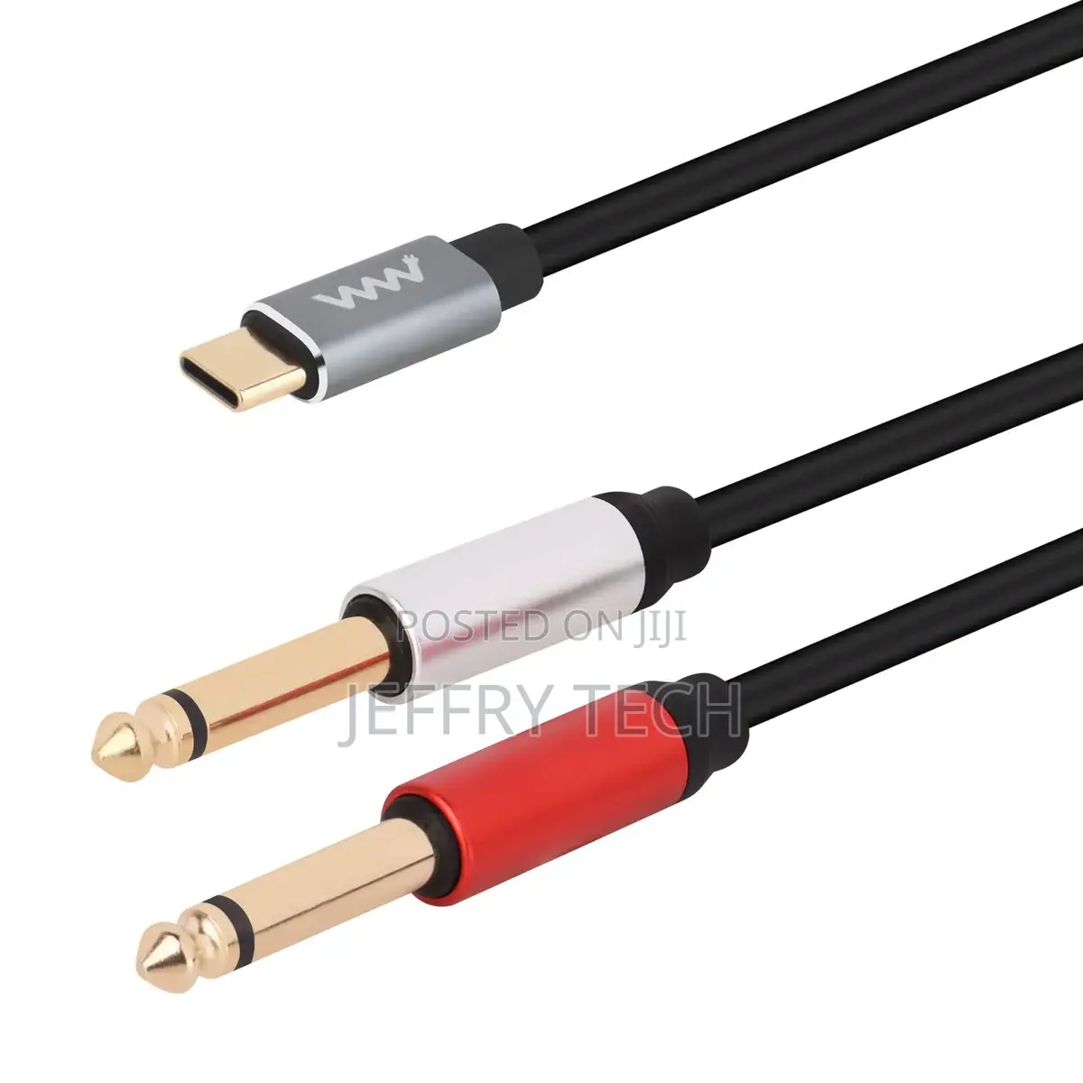 Usb-C to Dual 6.35mm 1/4 Inch Ts Audio Y Splitter Stereo Cable 3m