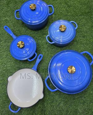 Heavy Deep Blue Nonstic 9pcs Enamel Cast Iron Cooking - thumbnail 2