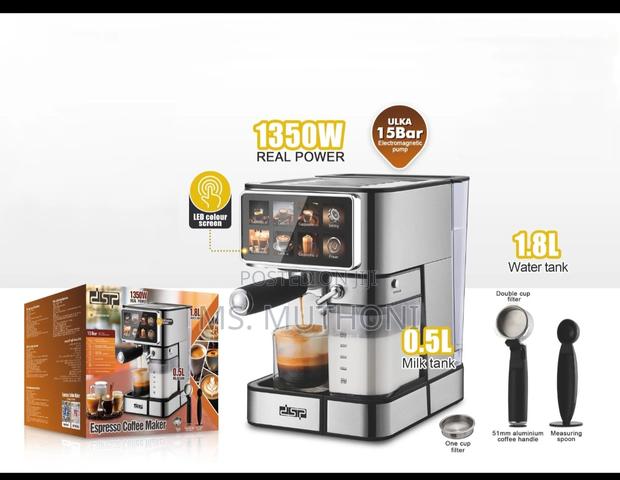 DSP Espresso Coffee Maker Machine – 1350w, 15 Bar Pump,1.8l Water Tank - thumbnail 2