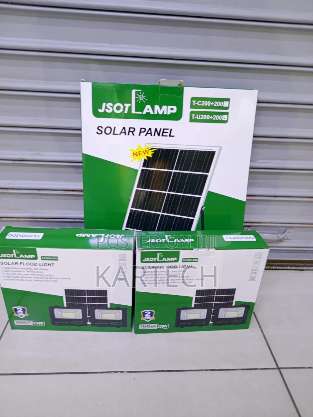 Jsot 200w+200w Solar Floodlight With Dual Led Security Lamps