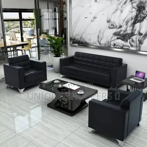 5 Seater Office Sofa in Faux Leather