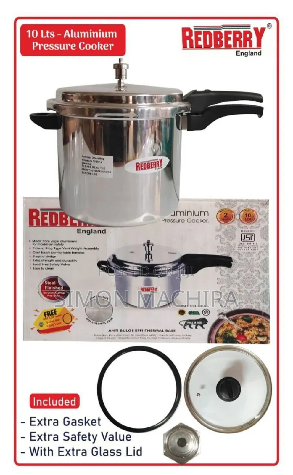 10l Redberry Pressure Cooker