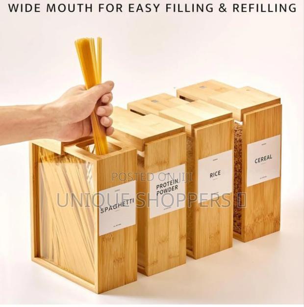 Bamboo Food Storage Container, 3000ml Clear Food Storage Container, - thumbnail 3