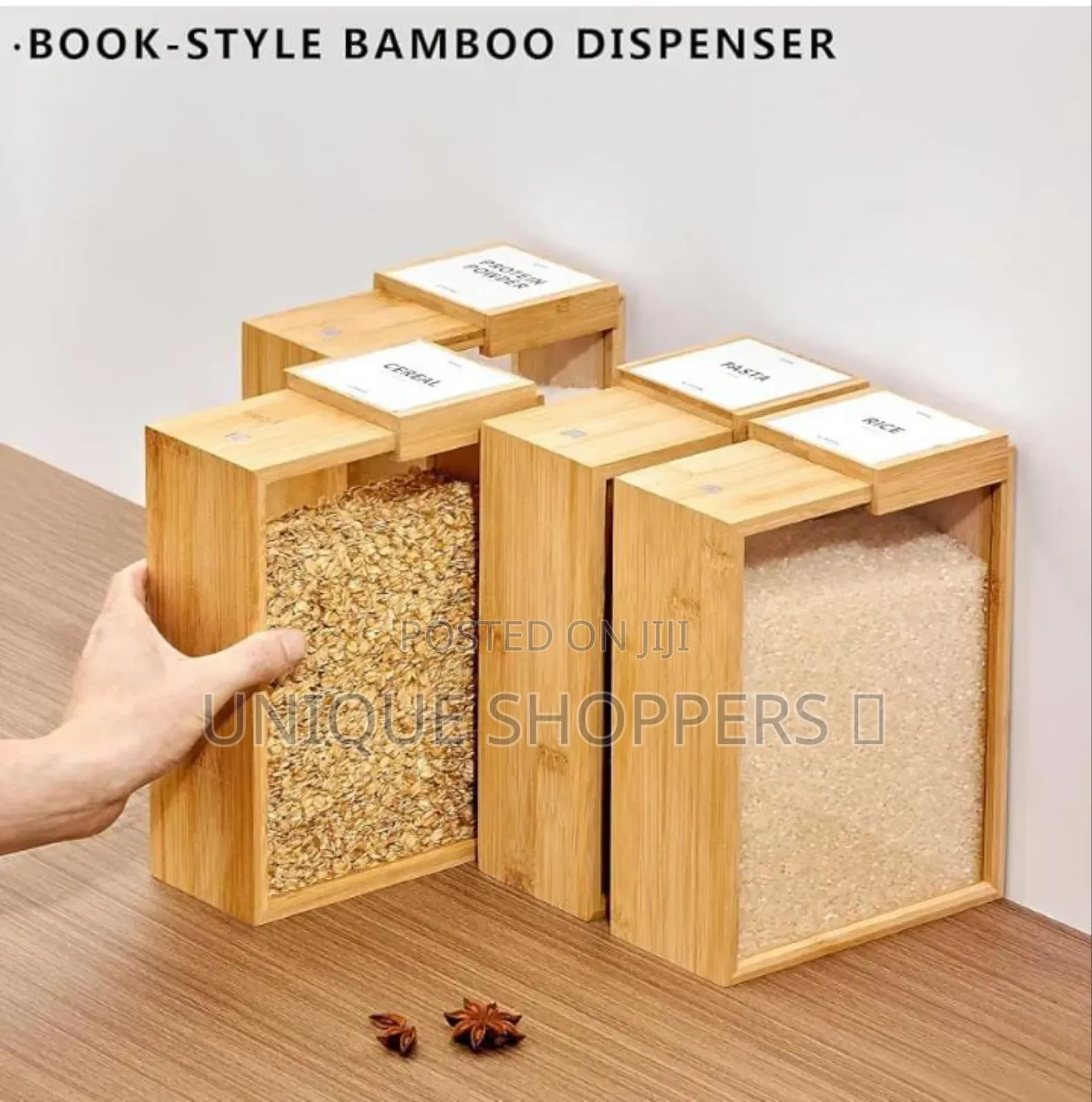Bamboo Food Storage Container, 3000ml Clear Food Storage Container,