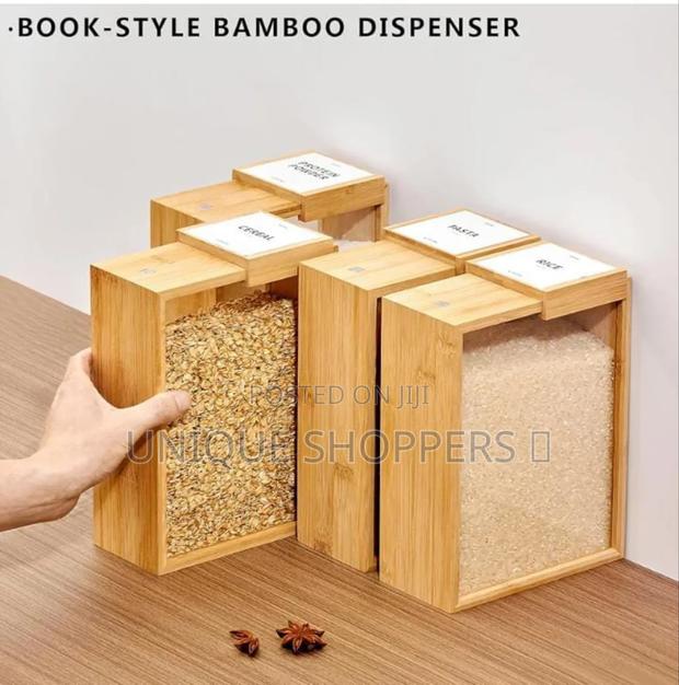 Bamboo Food Storage Container, 3000ml Clear Food Storage Container, - thumbnail 4
