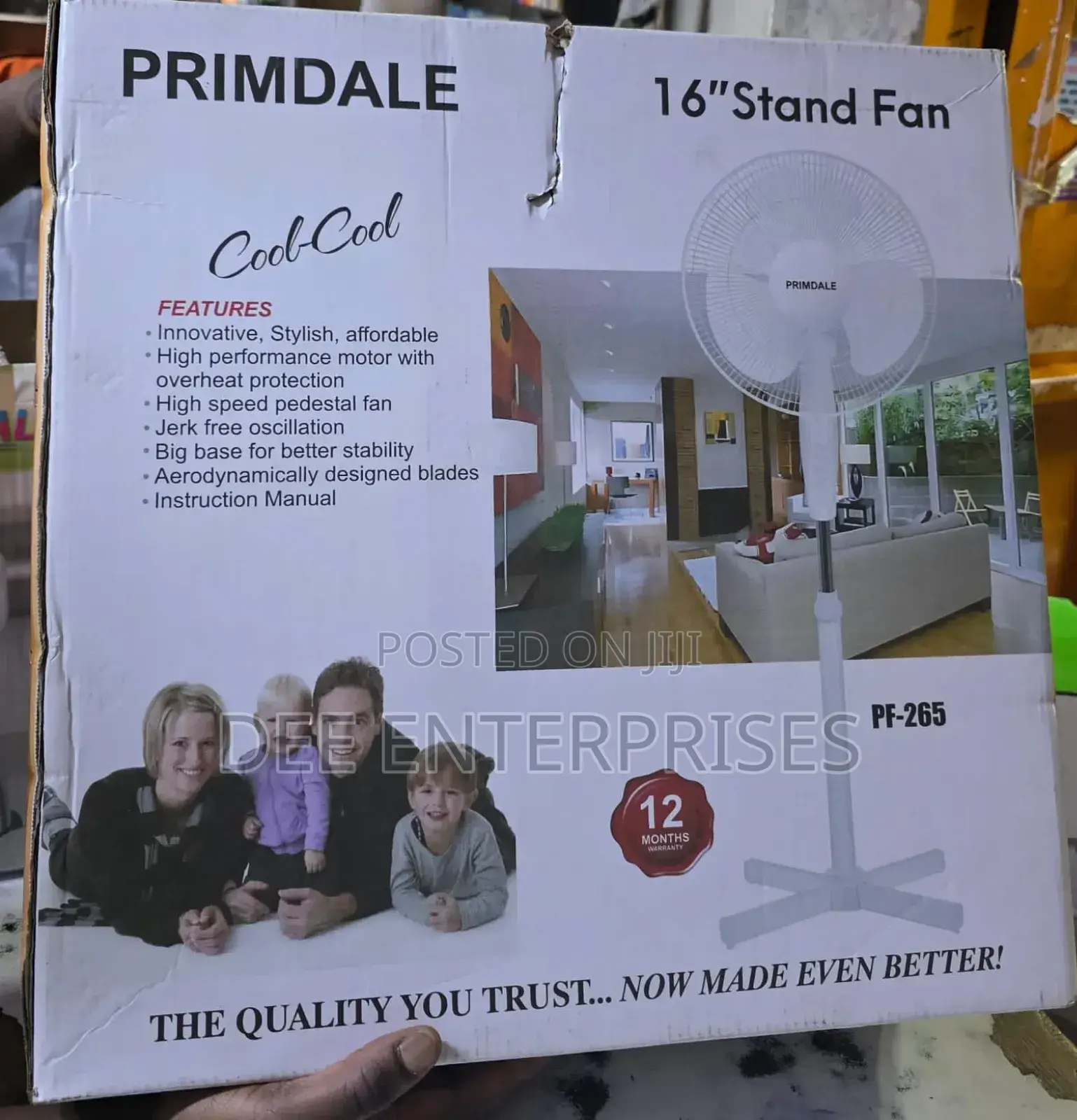 Primdale 16 Inch Standing Fan White