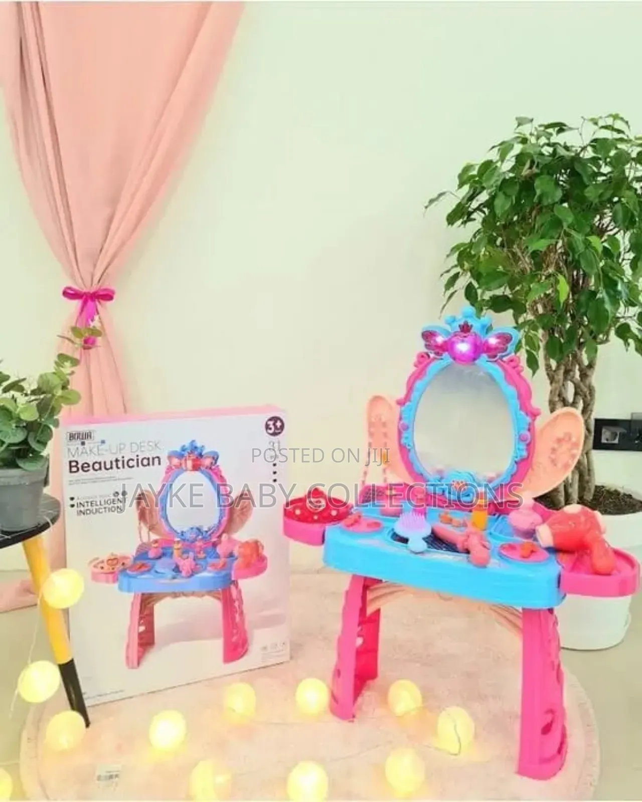 Kids Vanity Makeup Table Stool Play Set