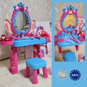 Kids Vanity Makeup Table Stool Play Set