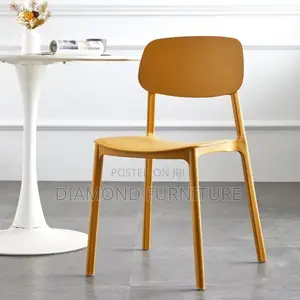Office Chair; Slim Profile Stackable Plastic Chair for Small Spaces