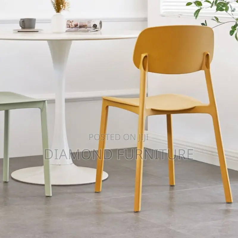 Office Chair; Slim Profile Stackable Plastic Chair for Small Spaces