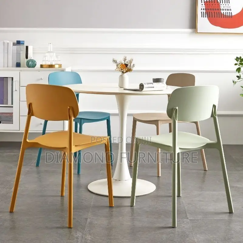 Office Chair; Slim Profile Stackable Plastic Chair for Small Spaces