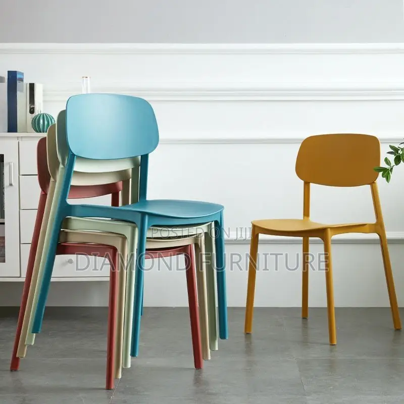Office Chair; Slim Profile Stackable Plastic Chair for Small Spaces