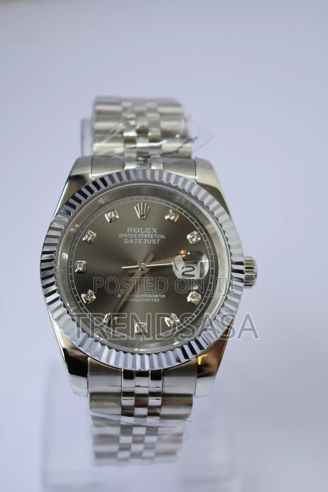 Rolex Datejust Grey Dial Diamond Markers Jubilee Bracelet