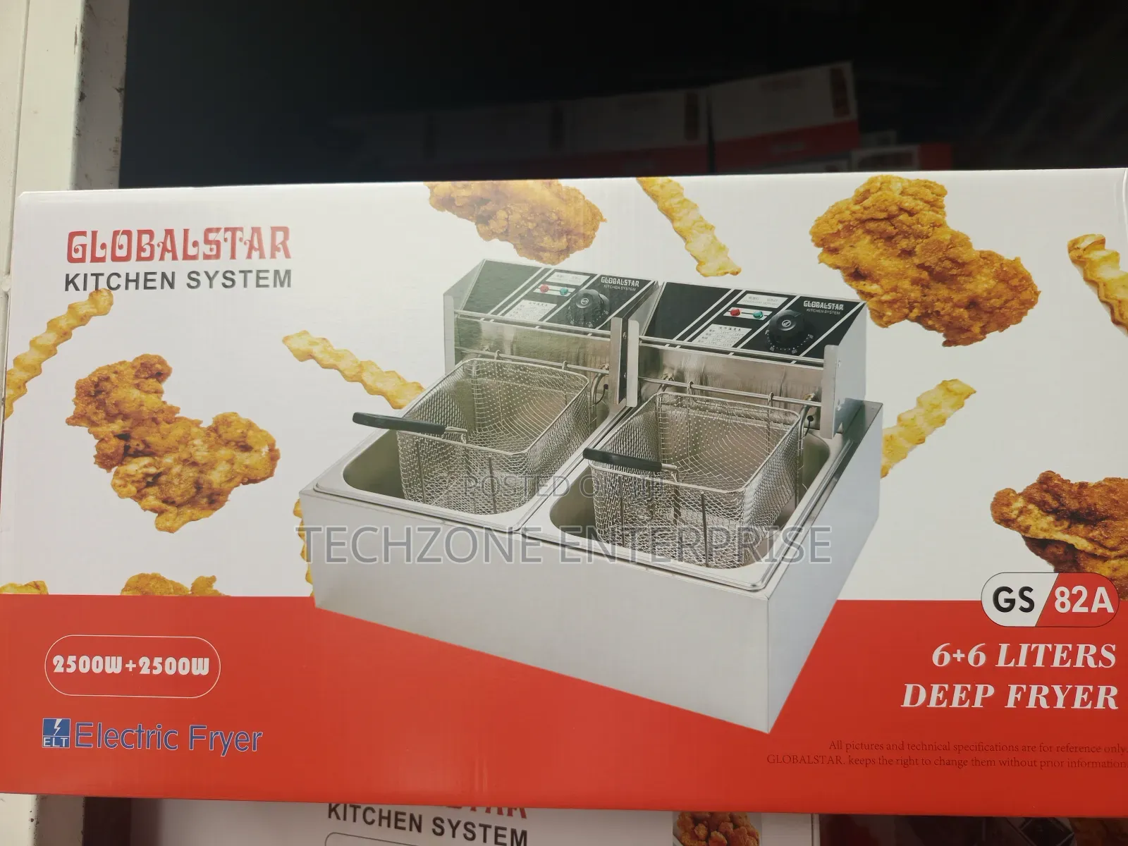 Globalstar Gs82a 6l+6l Electric Deep Fryer With 2500 Watts 