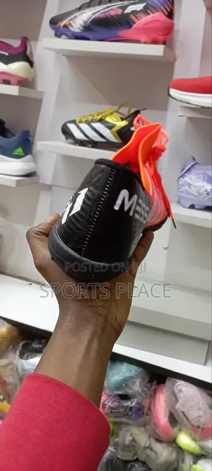 Adidas Affordable Black and Orange Messi Football Trainers