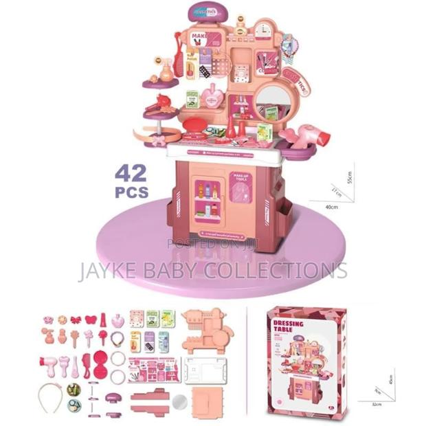 Kids Pretend Dressing Table Set With Mirror Accessories - thumbnail 2
