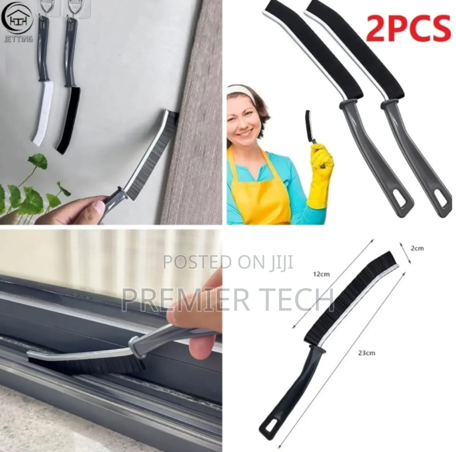 2 Piece Hard Bristled Crevice Brush