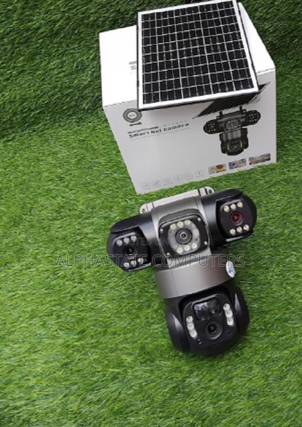 3 Screens Triple Lens 4g Solar Powered V380pro Solar Simcard Camera