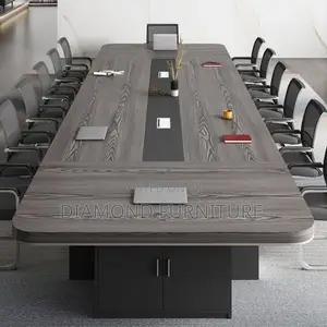 Office Table; Rustic Oak Conference Table With Industrial Style Frame