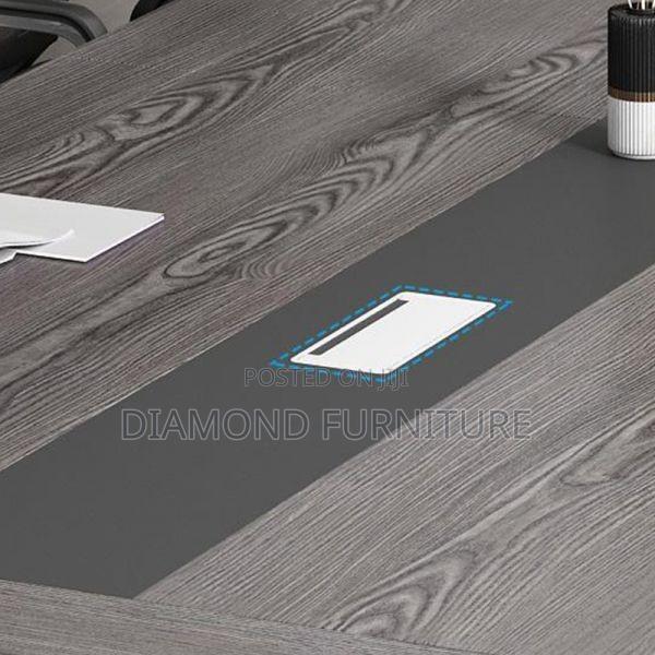 Office Table; Rustic Oak Conference Table With Industrial Style Frame - thumbnail 4