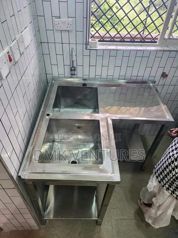 Modern Kitchen Working Area Double Sink With a Working Table Top - main view