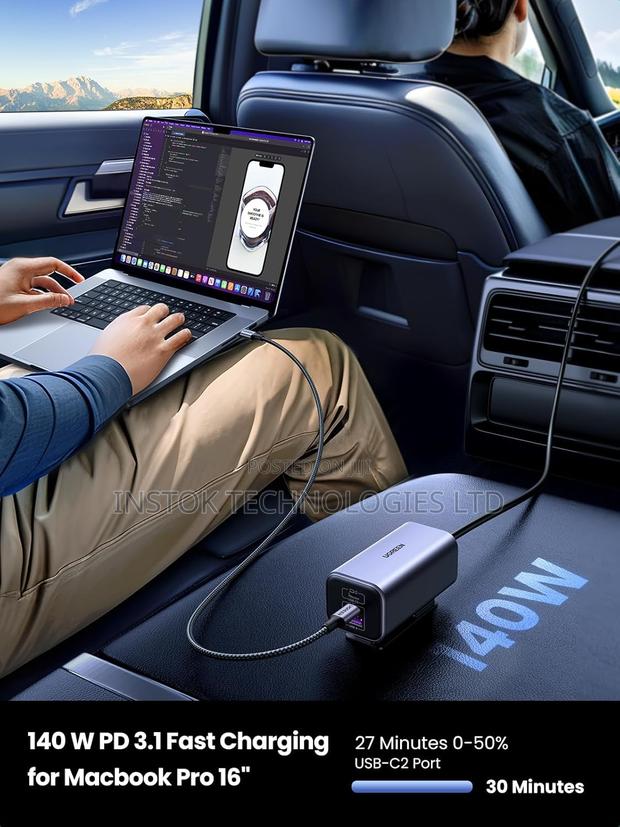 Ugreen 150w 4-Port Gan Fast Car Charger - thumbnail 2