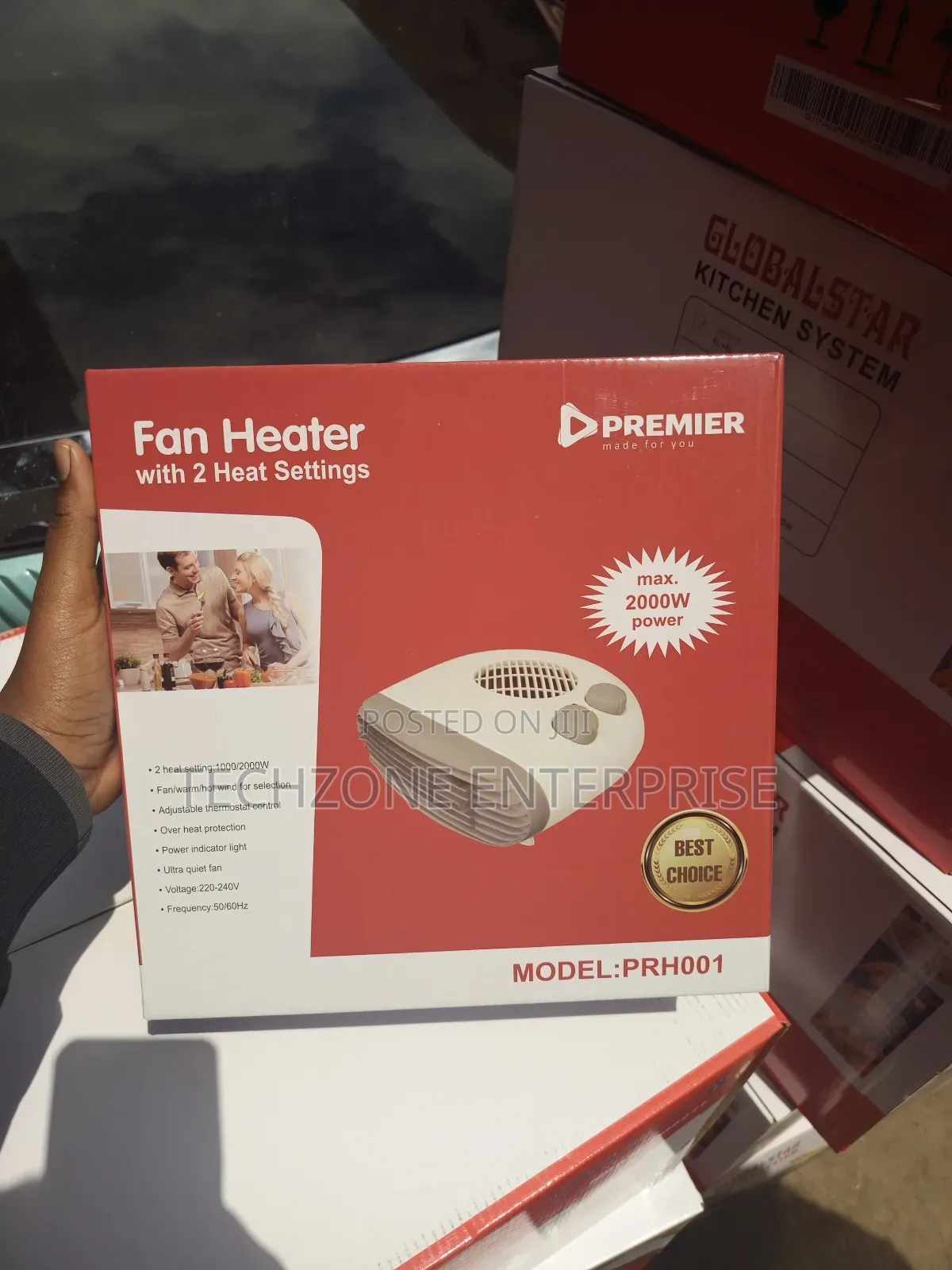 Premier Fan Room Heater-Prh001 With 2 Heat Settings 