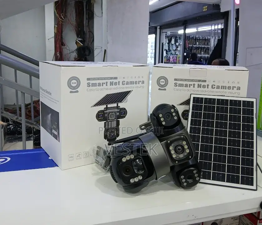 Quality V380 Pro 3lens Triple Lens 4g Solar Powered CCTV Camera 6mp