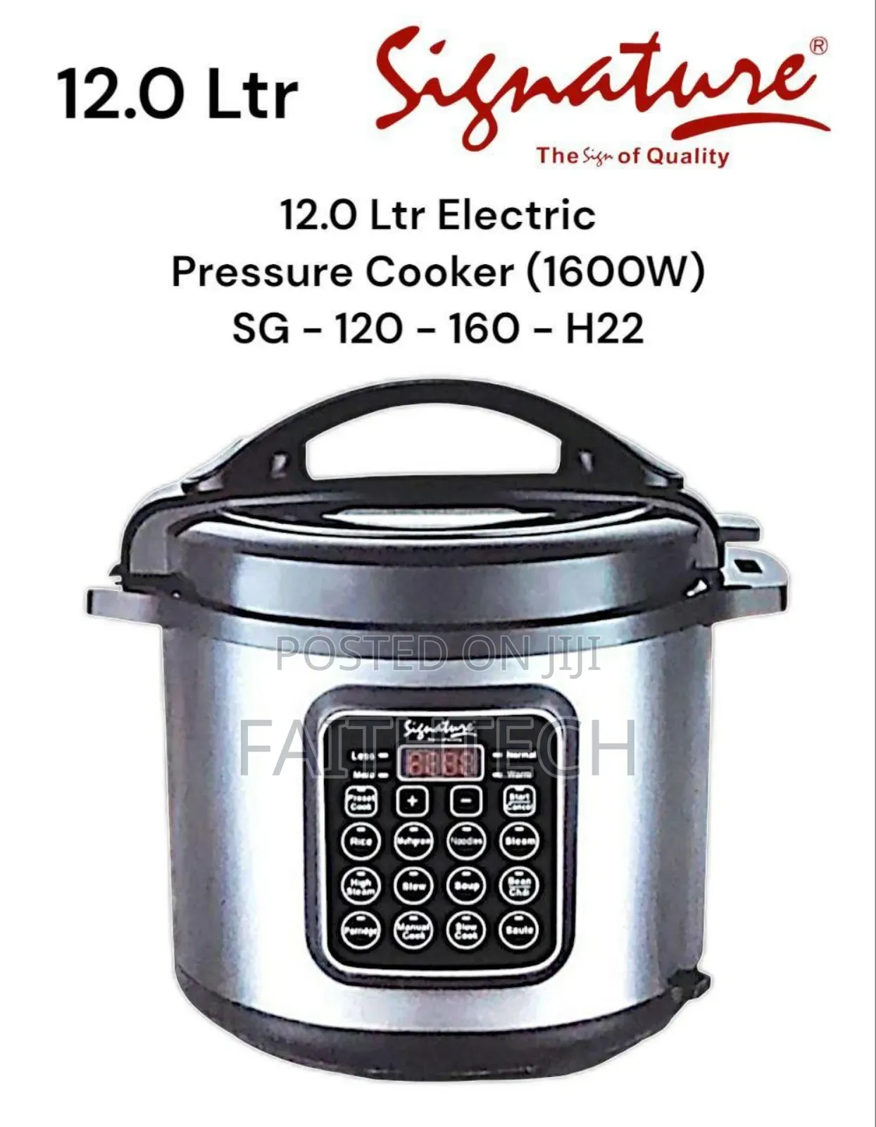 Signature Electric Pressure Cooker 12l