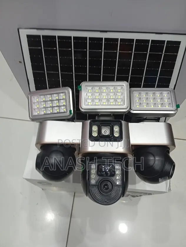 Tripple Floodlights Solar V380 All Rotating Camera 4g CCTV Camera