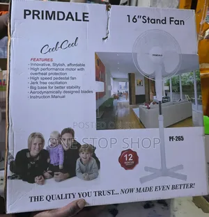 Brand New White 16" Primadale Stand Fan