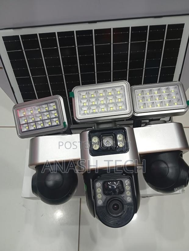 V380 4g Solar CCTV Camera Tripple Lens With Floodlights