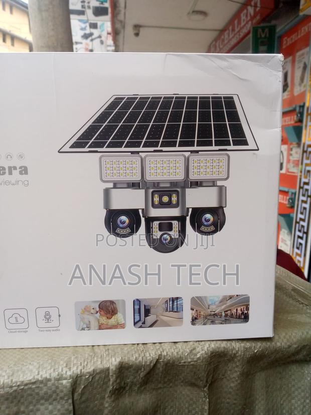 4g Solar Powered PTZ Camera V380 Pro 1080p Tripple Lens With Lights