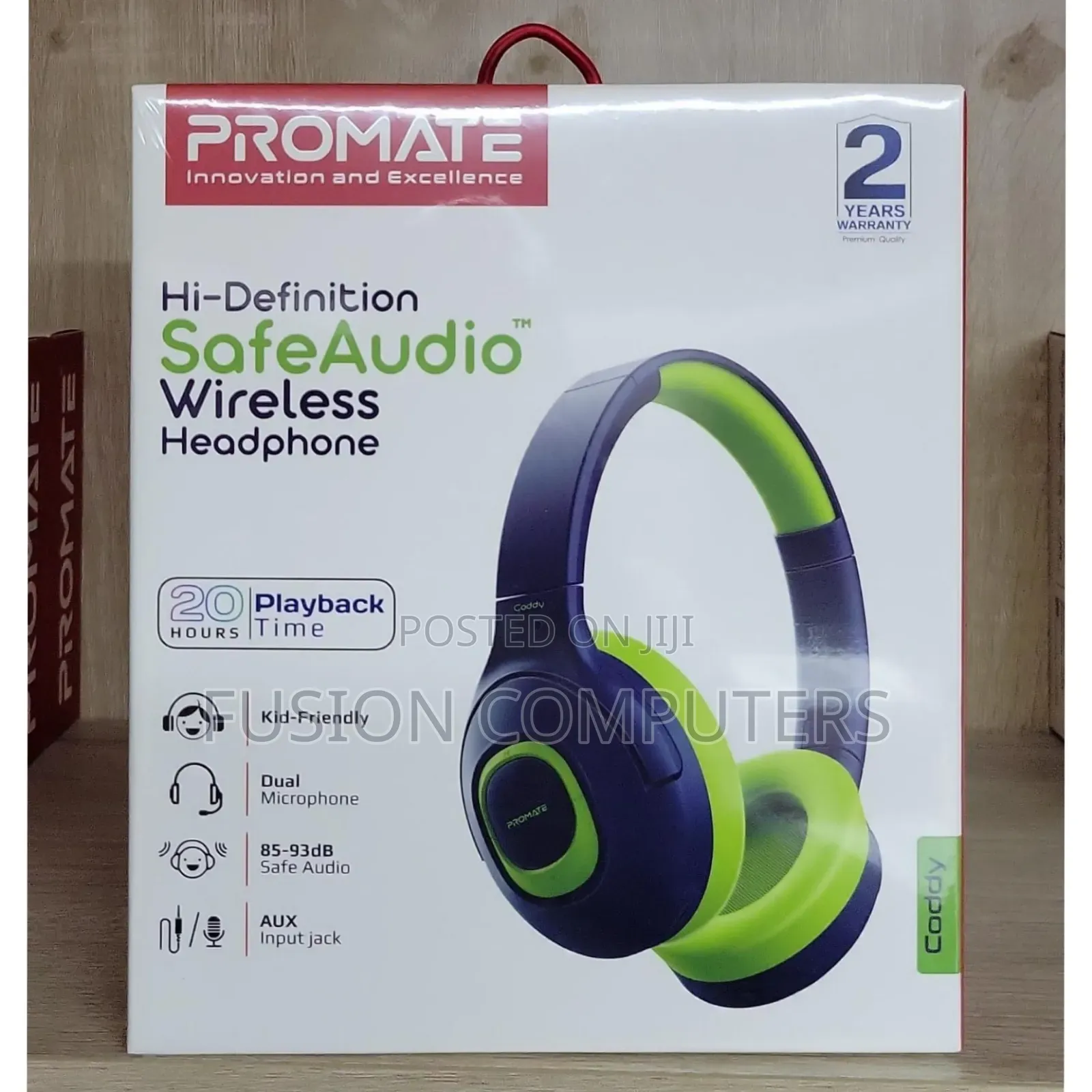 Promate Coddy Hi-Definition Safeaudiotm Wireless Headphone