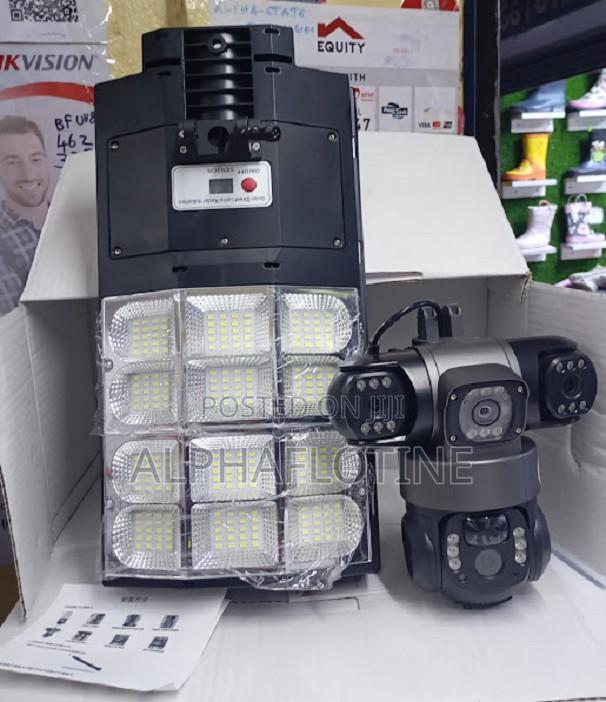 V380 4g 3-Lens PTZ Camera With Solar Street Light