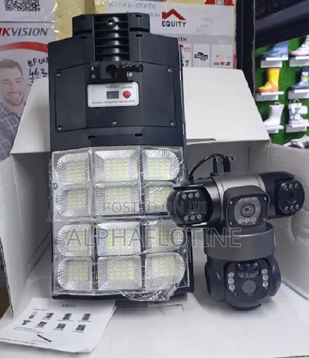 V380 4g 3-Lens PTZ Camera With Solar Street Light