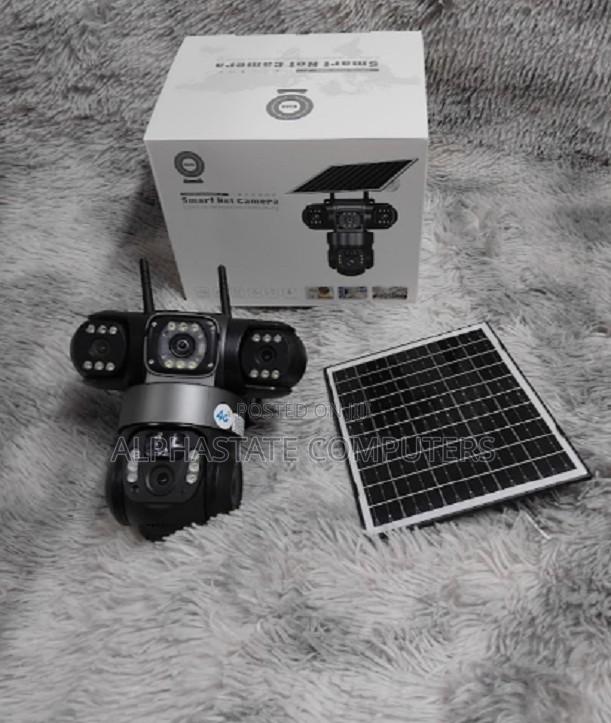V380 Triples-Lens Outdoor 4g Camera With Solar Panel Camera - main view