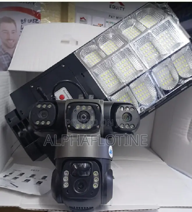 V380 4g 3-Lens PTZ Camera Solar Street Light Advanced Outdoor Security