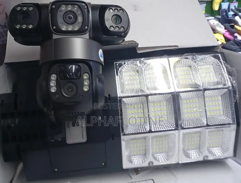 Outdoor Security 3 Screen V380 Triple Lens 4g Floodlight Camera