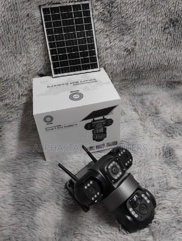 4g PTZ Triple-Lens Solar Camera V380 Wireless