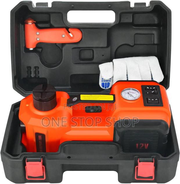 Portable Dc 12v Electric Carjack High Lifting Jack + Air Inflator Pump