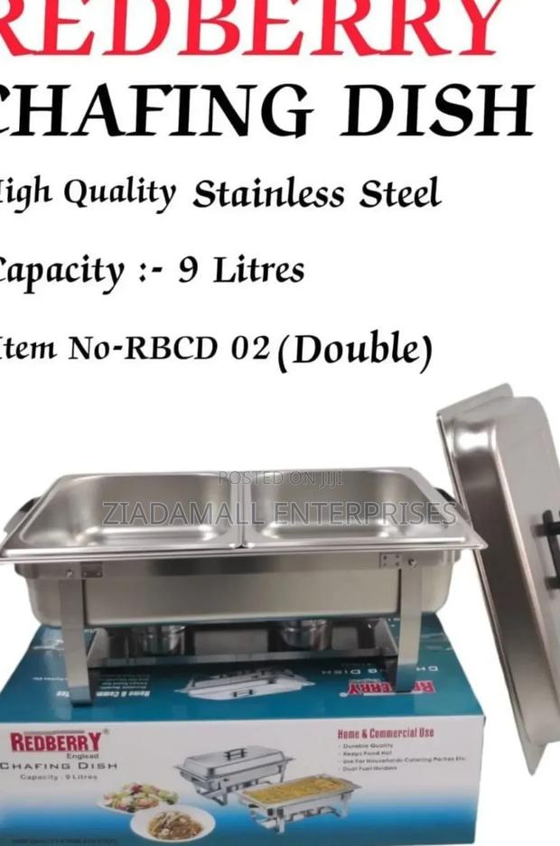 Red Berry Double Chafing Dish – 9l Elegant Food Warmer for Events
