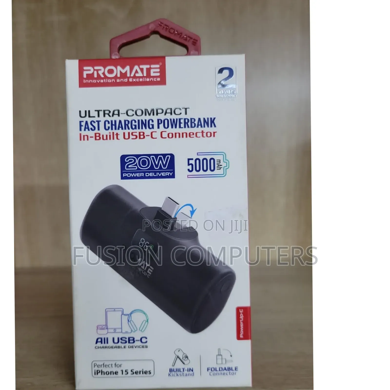 Promate Powerup-C 5000mah Ultra-Compact Portable Power Bank
