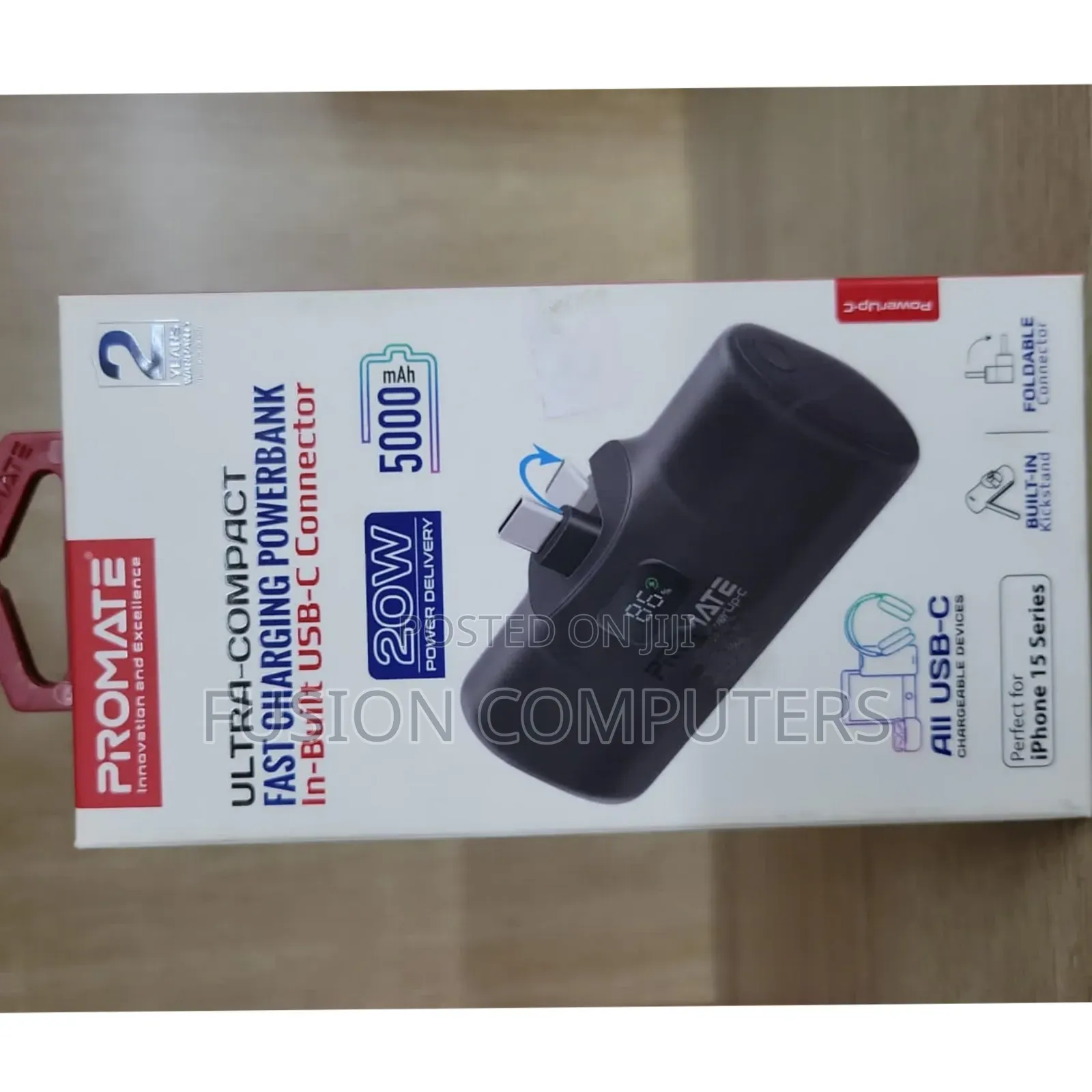 Promate Powerup-C 5000mah Ultra-Compact Portable Power Bank
