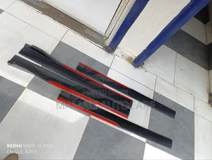 Universal Carbon Red Side Skirts Sporty Car Body Kit Upgrade