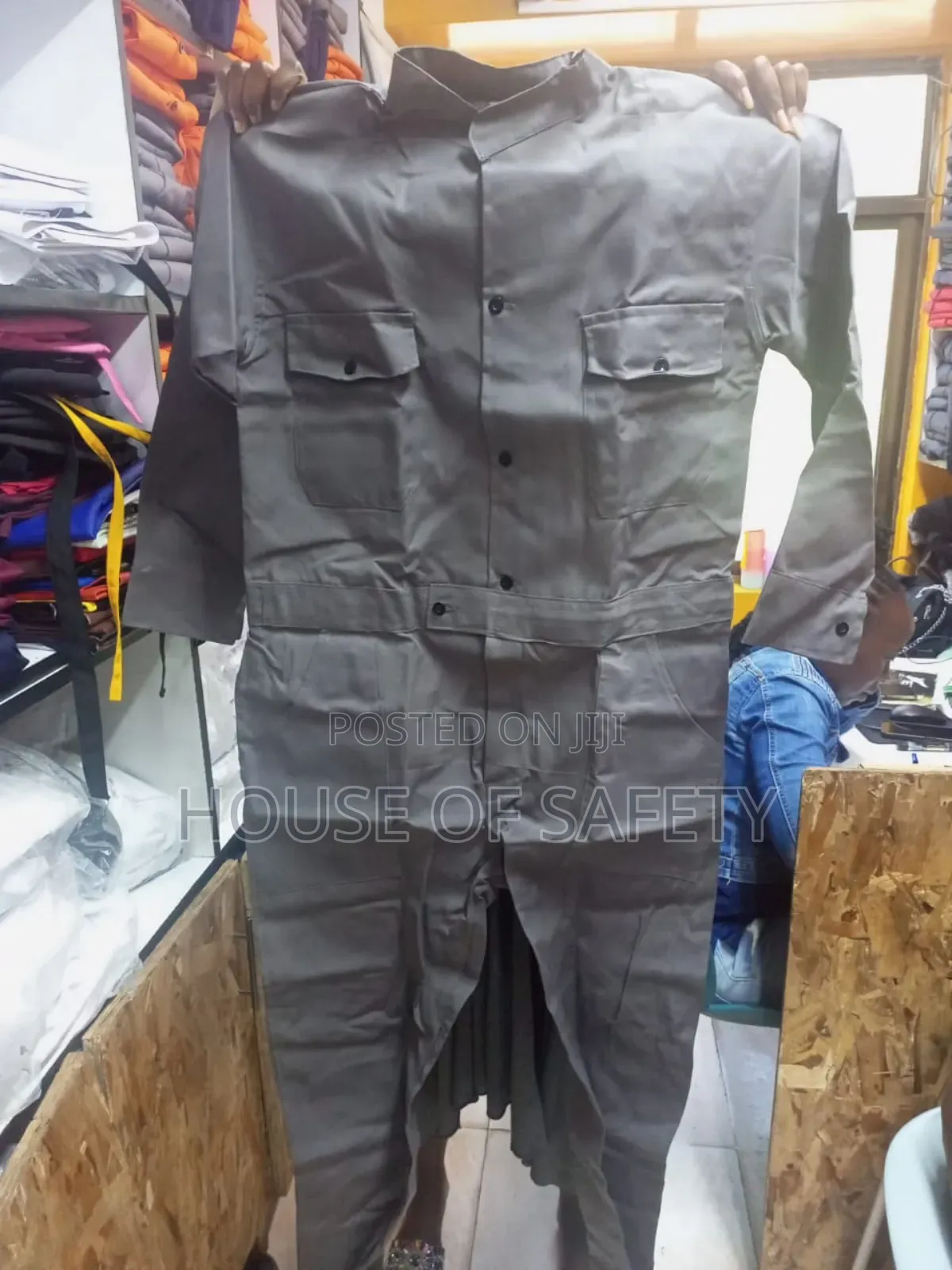 Black Plain Working Coveralls.